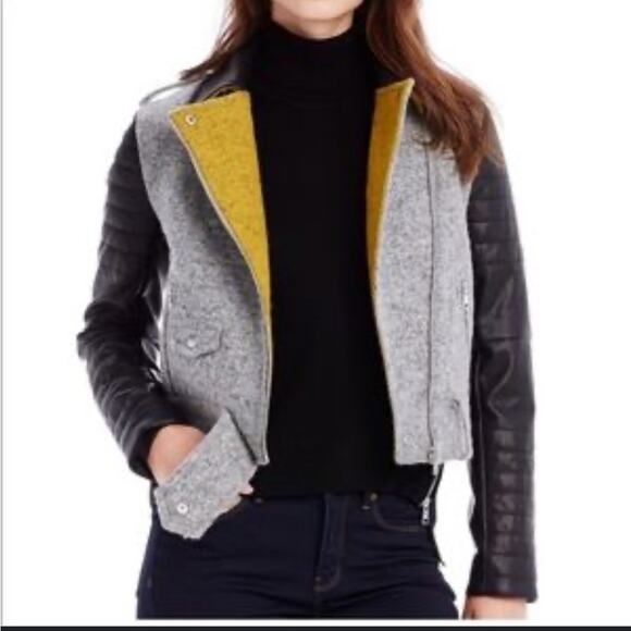 Armani Exchange | Multicolor Wool/Leather Jacket Size XS - Picture 1 of 16